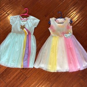 Colorful Girls' Dresses with Rainbow Design